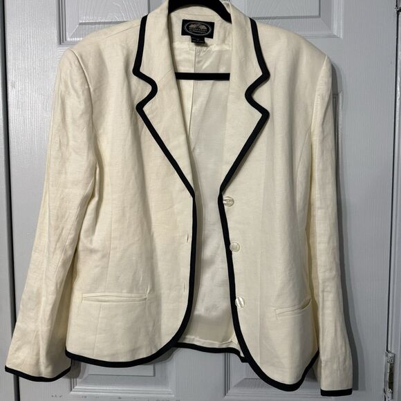 British‎ Khaki Linen Jacket - Women's Size 12, Robert Lighton Workwear Office - Picture 1 of 4
